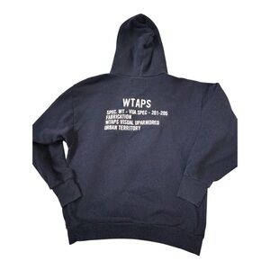 WTAPS Navy Pullover Hoodie Size 1X Made in Japan Back Graphic Streetwear